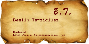 Beslin Tarziciusz névjegykártya